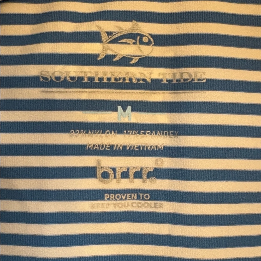Southern Tide Navy and White Striped Polo - Picture 3 of 3